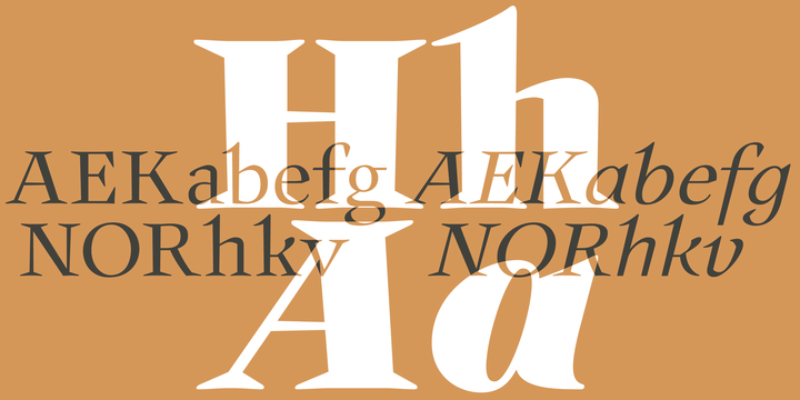 Beispiel einer Auxerre Italic-Schriftart