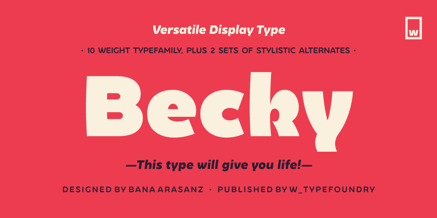 Beispiel einer Becky-Schriftart