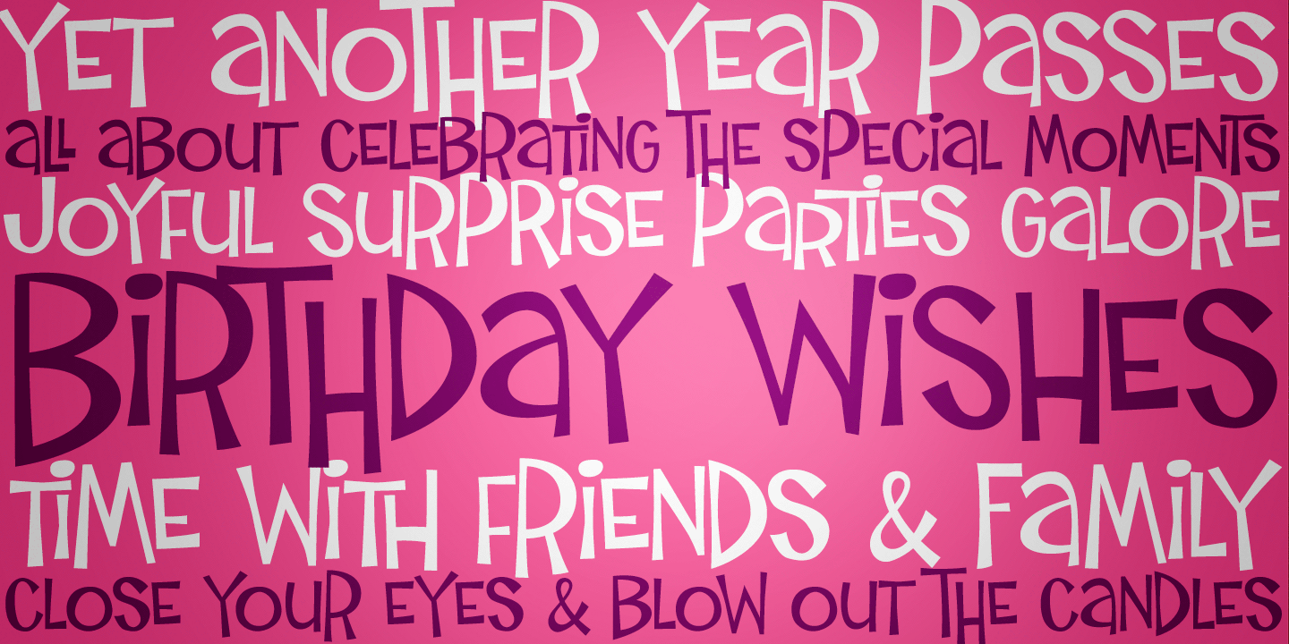 Beispiel einer Birthday Wish PB-Schriftart