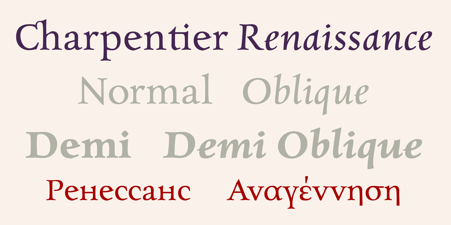 Beispiel einer Charpentier Renaissance Pro Oblique-Schriftart