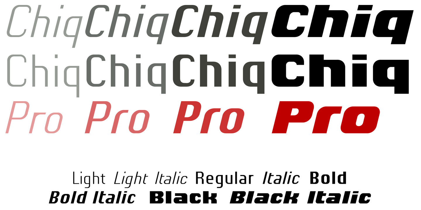 Beispiel einer Chiq Pro Light-Schriftart