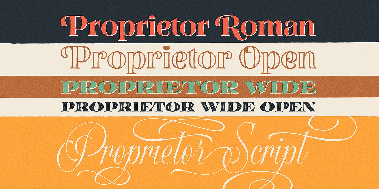 Beispiel einer Proprietor Roman-Schriftart