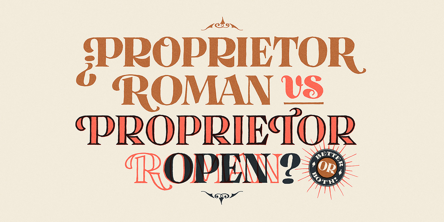 Beispiel einer Proprietor Wide-Schriftart