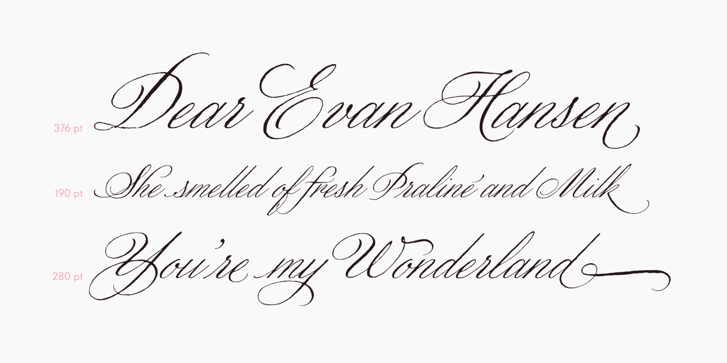 Beispiel einer Wordless Script Regular-Schriftart