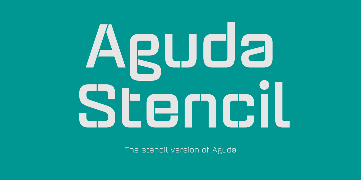 Beispiel einer Aguda Stencil-Schriftart