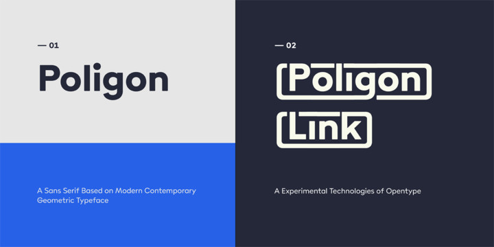 Beispiel einer Poligon SemiBold Link-Schriftart