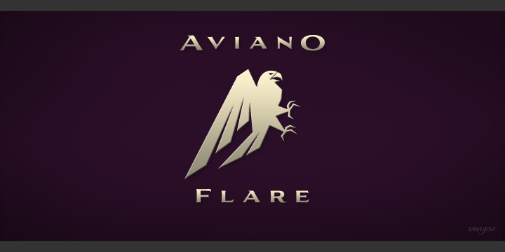 Beispiel einer Aviano Flare-Schriftart