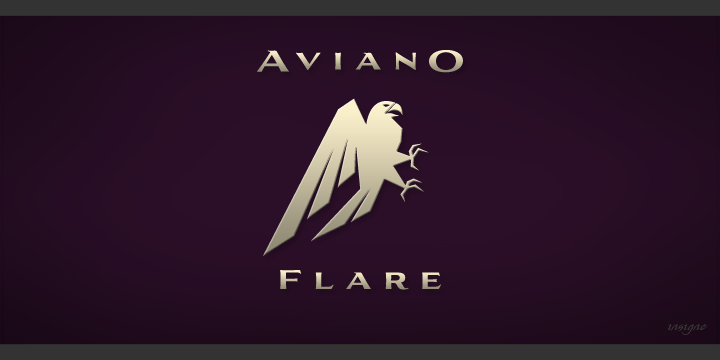 Beispiel einer Aviano Flare Black-Schriftart