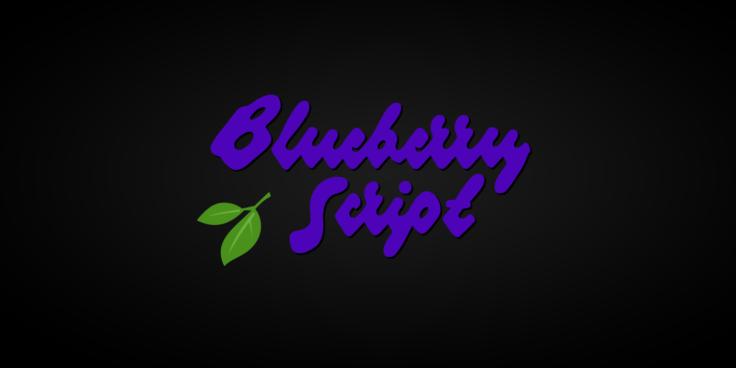 Beispiel einer Blueberry Script-Schriftart