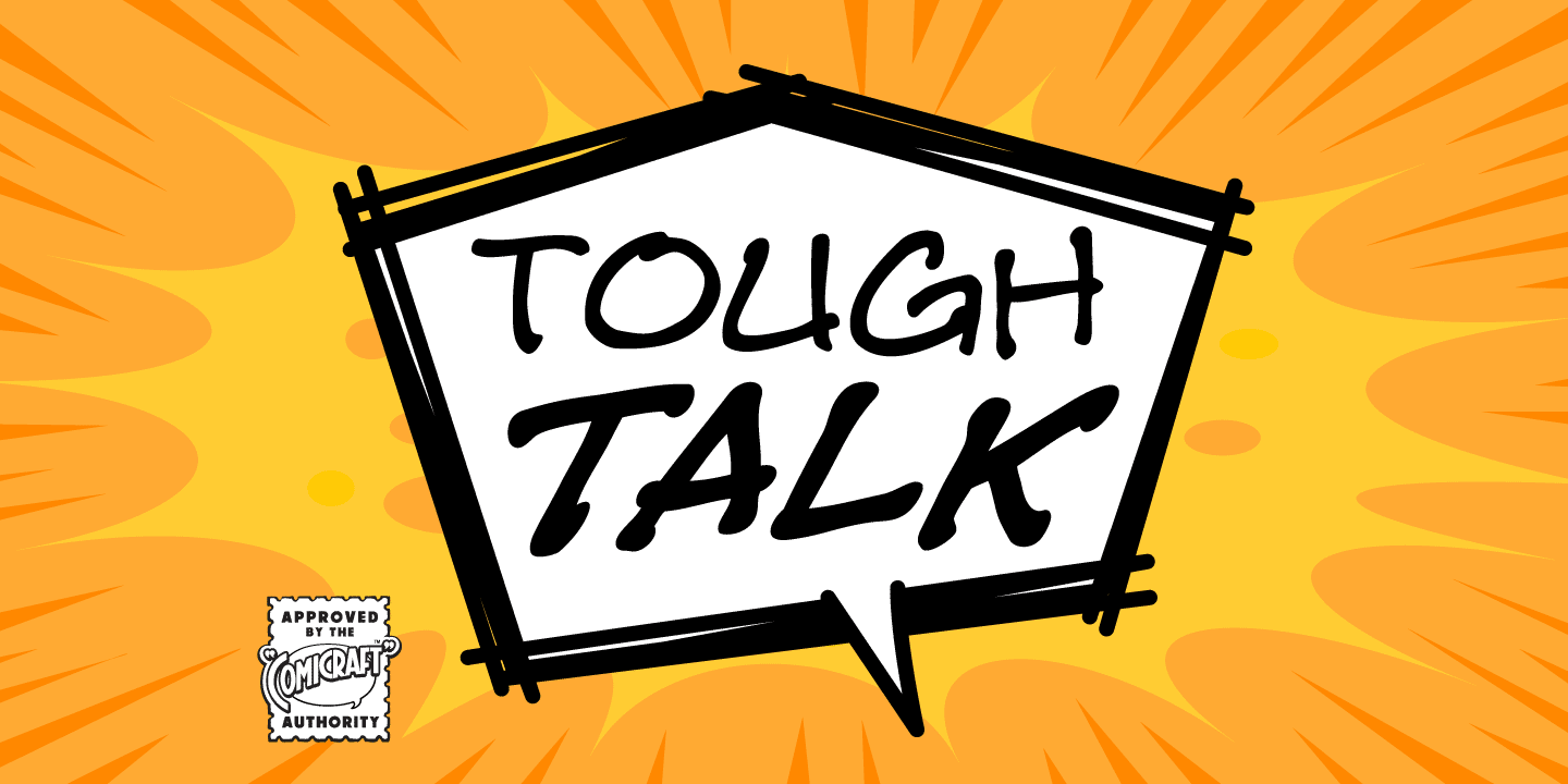 Beispiel einer Tough Talk Regular-Schriftart