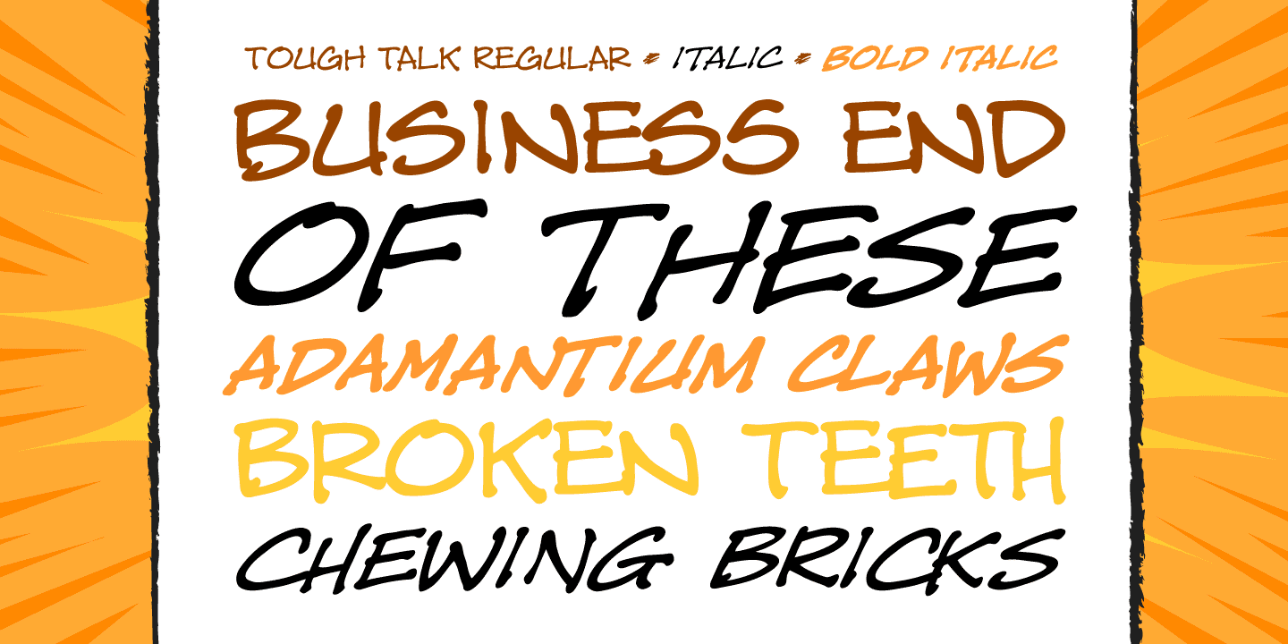 Beispiel einer Tough Talk Regular-Schriftart