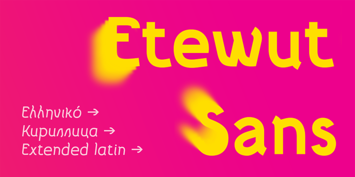 Beispiel einer Etewut Sans -Schriftart