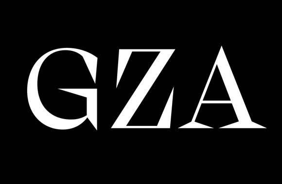 Beispiel einer Gza Outline Super -Schriftart