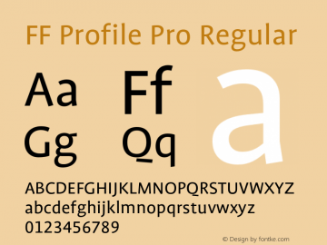 Beispiel einer Profile Pro Regular-Schriftart