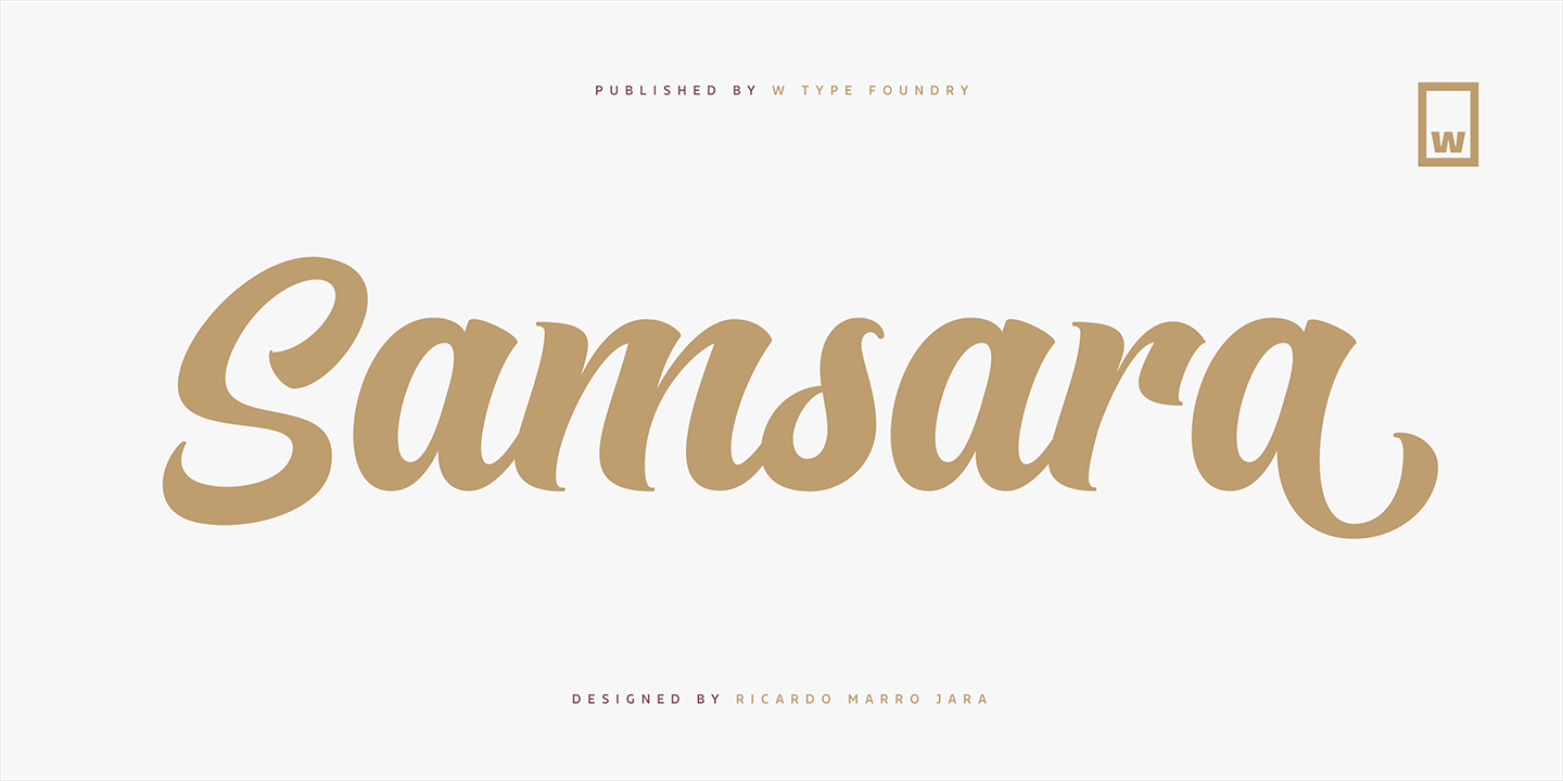 Beispiel einer Samsara Extras Regular-Schriftart