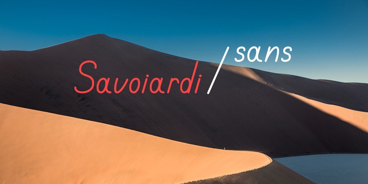 Beispiel einer Savoiardi sans Regular-Schriftart