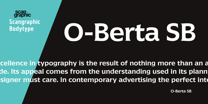 Beispiel einer O-Berta SB-Schriftart