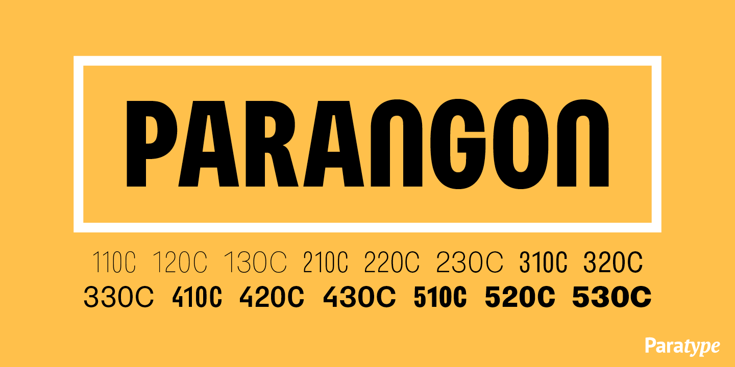 Beispiel einer Parangon 420 C-Schriftart