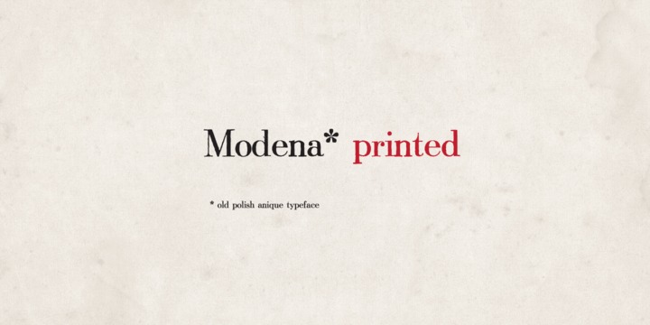 Beispiel einer Modena Regular-Schriftart