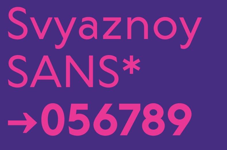 Beispiel einer Svyaznoy-Schriftart