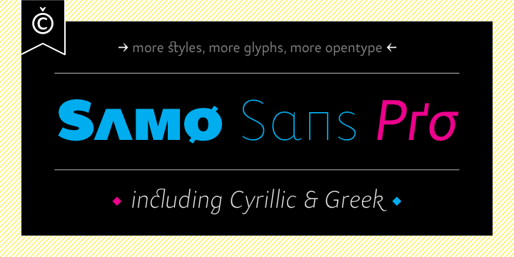 Beispiel einer Samo Sans Pro-Schriftart