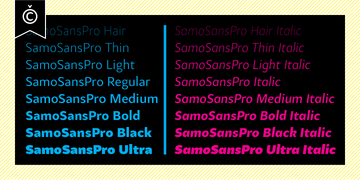 Beispiel einer Samo Sans Pro Hair-Schriftart