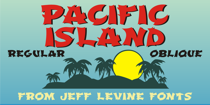 Beispiel einer Pacific Island JNL Oblique-Schriftart