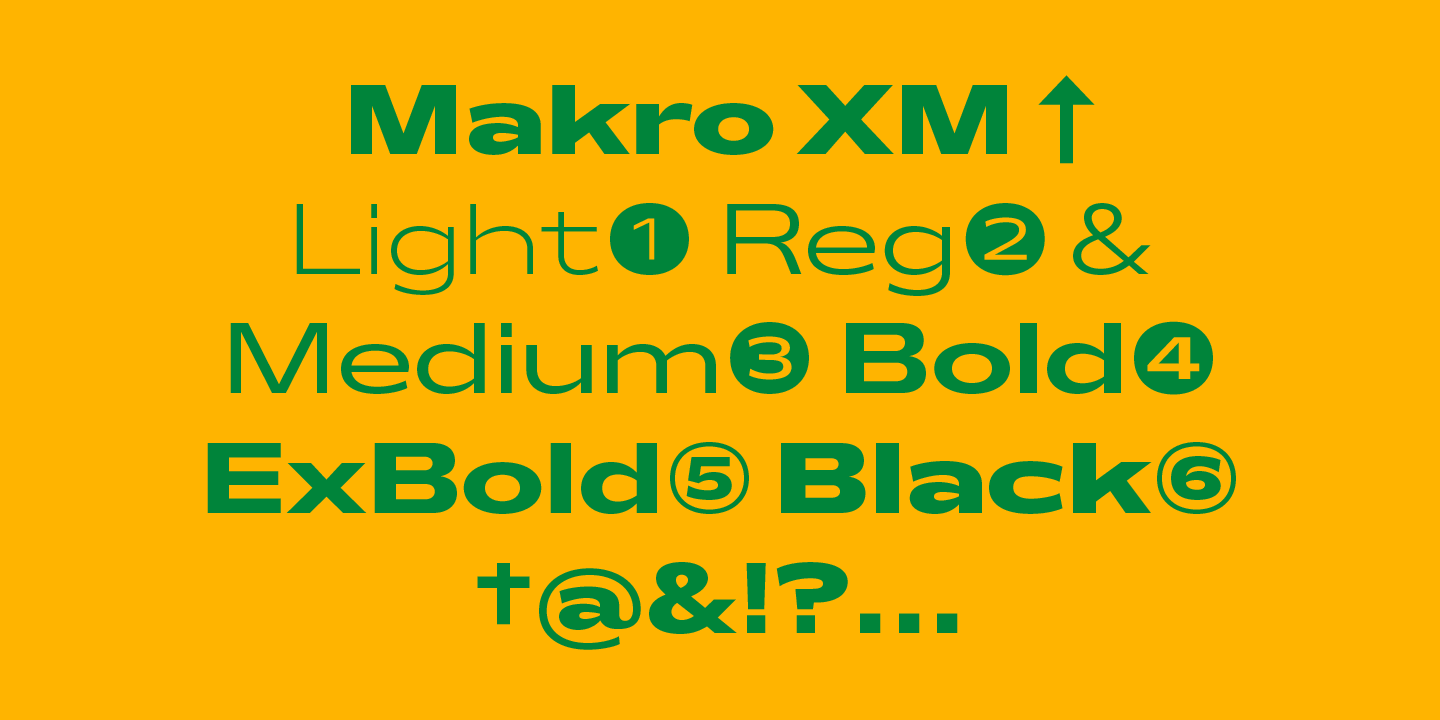 Beispiel einer Makro XM-Schriftart