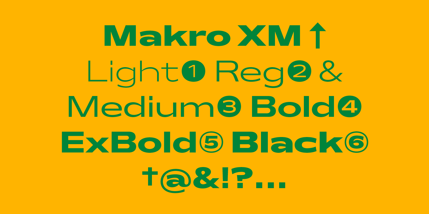 Beispiel einer Makro XM Bold Italic-Schriftart