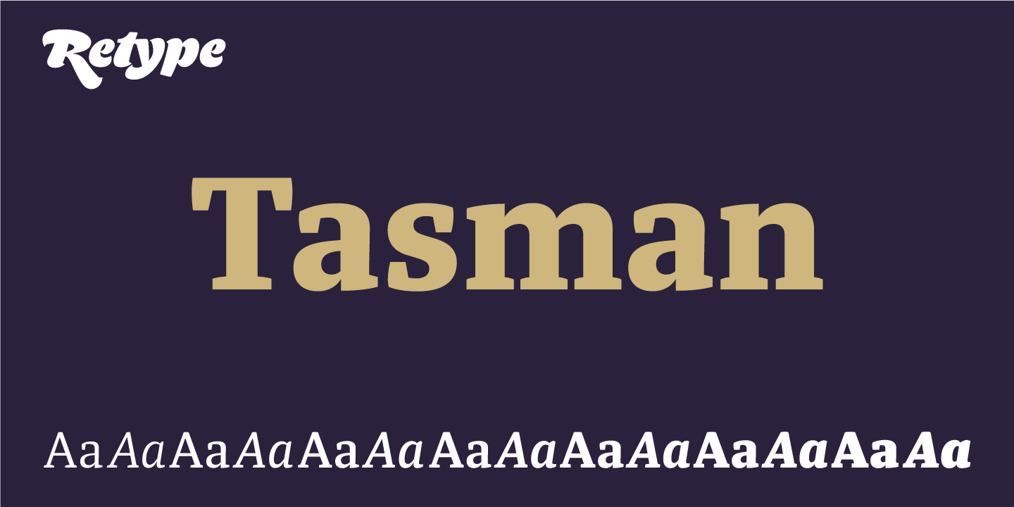 Beispiel einer Tasman-Schriftart
