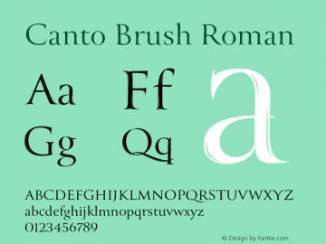 Beispiel einer Canto Brush-Schriftart