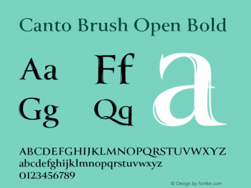 Beispiel einer Canto Brush Open-Schriftart