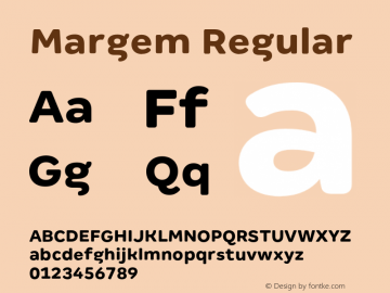 Beispiel einer Margem Rounded Regular-Schriftart