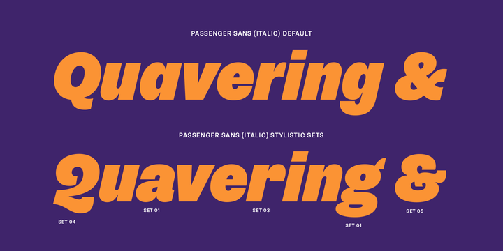 Beispiel einer Passenger Sans Ultra-Schriftart