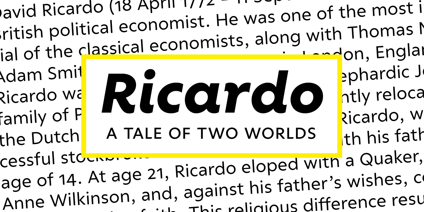 Beispiel einer Ricardo-Schriftart