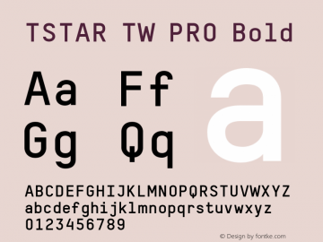 Beispiel einer T-Star TW PRO-Schriftart