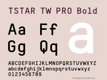 Beispiel einer T-Star TW PRO Regular-Schriftart