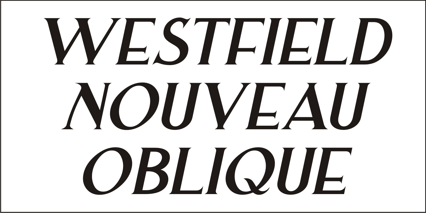 Beispiel einer Westfield Nouveau JNL Regular-Schriftart