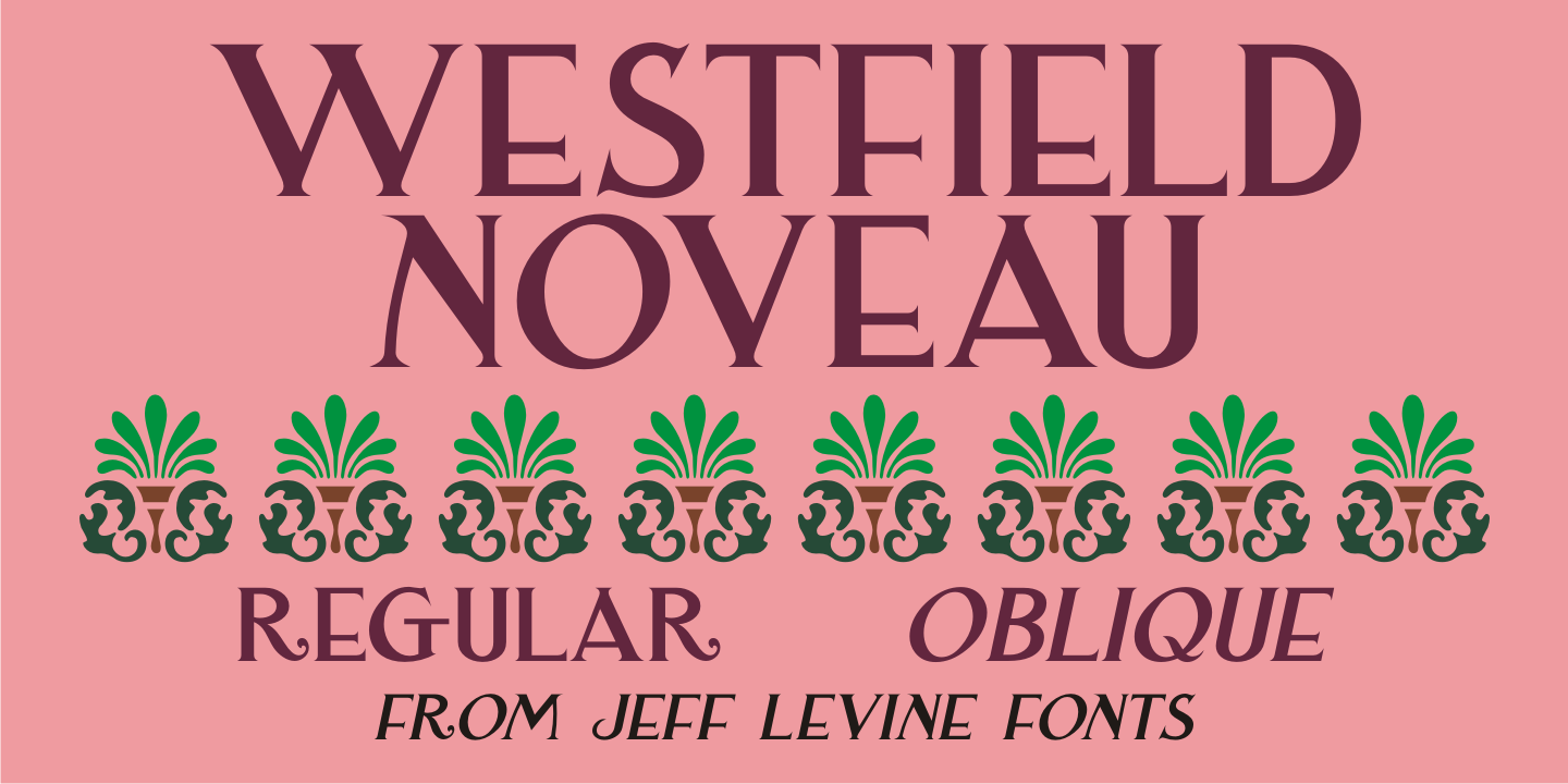 Beispiel einer Westfield Nouveau JNL-Schriftart