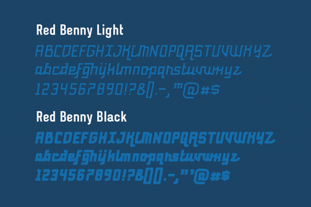 Beispiel einer Red Benny Ultra Bold-Schriftart