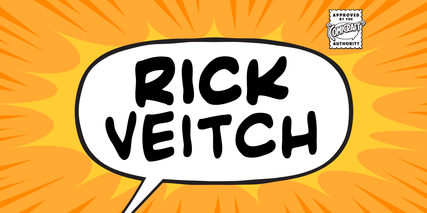 Beispiel einer Rick Veitch Italic-Schriftart