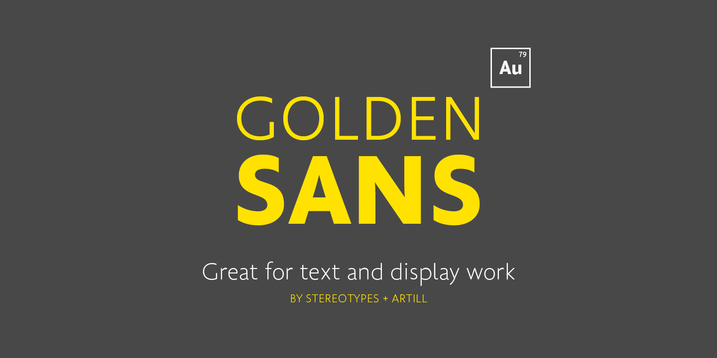 Beispiel einer Golden Sans Regular-Schriftart