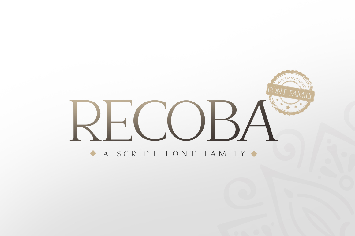 Beispiel einer Recoba Regular-Schriftart