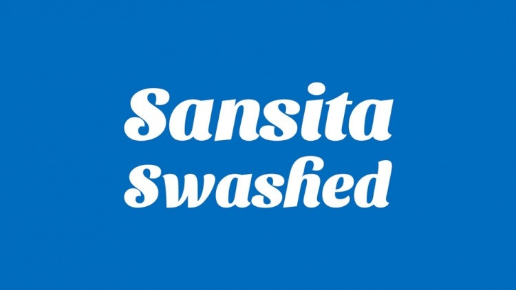 Beispiel einer Sansita Swashed-Schriftart