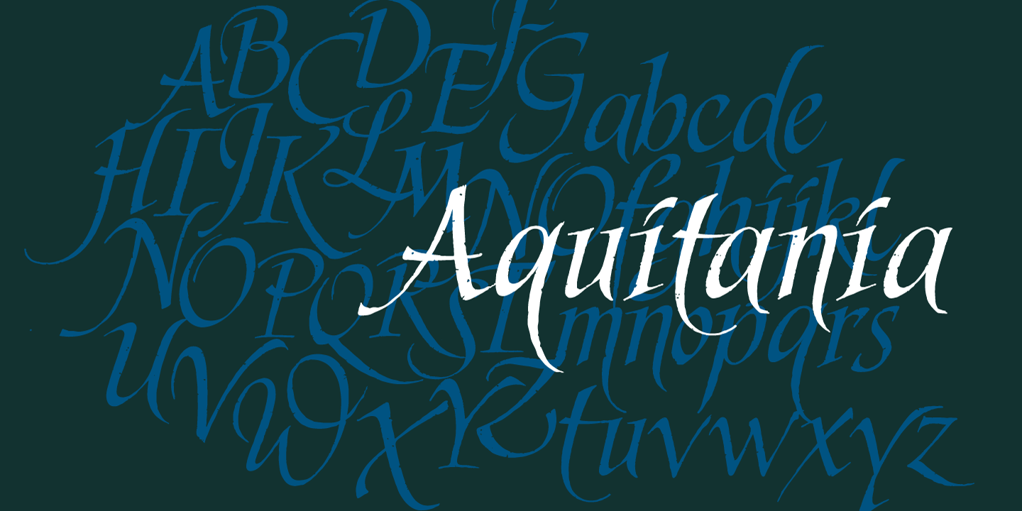 Beispiel einer Aquitania Script-Schriftart