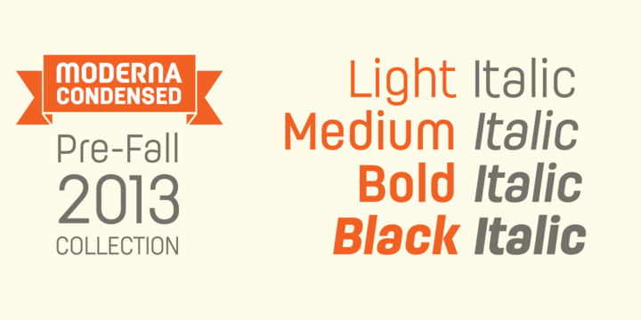 Beispiel einer Moderna Condensed Black Condensed-Schriftart