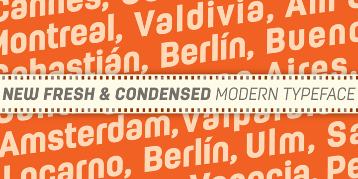 Beispiel einer Moderna Condensed Bold Condensed-Schriftart