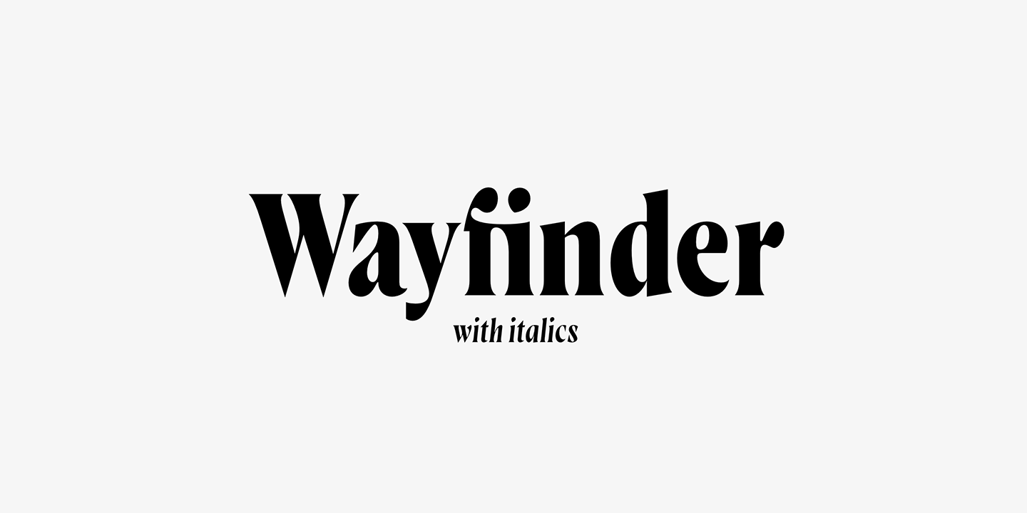 Beispiel einer Wayfinder CF Heavy-Schriftart