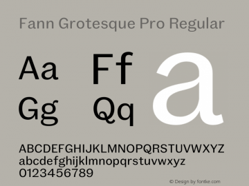 Beispiel einer Fann Grotesque Pro SemiBold Italic-Schriftart