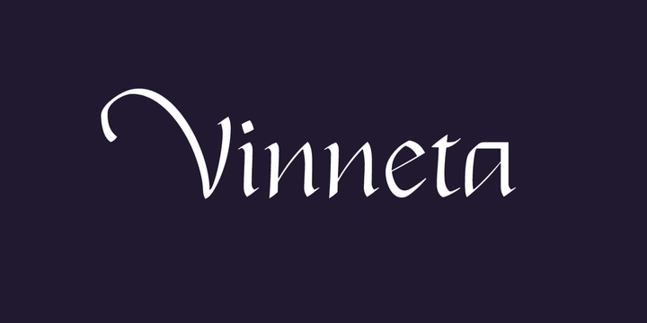 Beispiel einer Vinneta-Schriftart